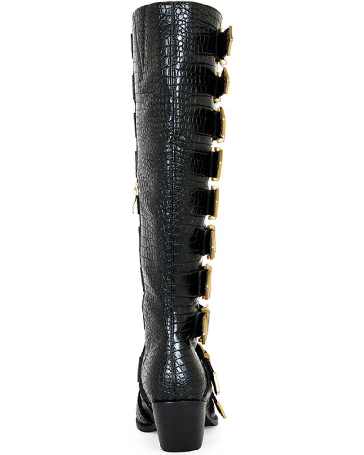 Image #3 - Azalea Wang Women's Graziana Exotic Print Western Boots - Snip Toe, Black, hi-res