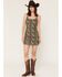 Image #1 - Rock & Roll Denim Women's Horse Print Sleeveless Mini Dress, Green, hi-res