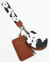 Image #3 - Wrangler Women's Boot Barn Exclusive Daisy Cow Print Dual Pouch Wristlet, Brown, hi-res