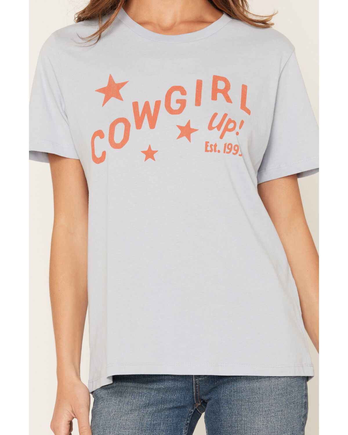 Image #3 - Cowgirl Up Women's Logo Star Short Sleeve Graphic Tee, Blue, hi-res