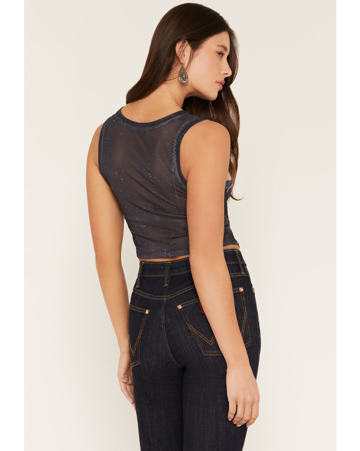 Image #4 - Youth In Revolt Women's Midnight Mesh Tank Top, Black, hi-res
