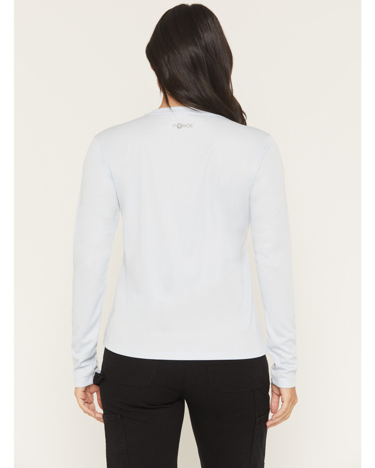 Image #4 - Carhartt Women's Force&reg; Sun Defender Logo Relaxed Fit Long Sleeve Graphic Tee, Light Blue, hi-res