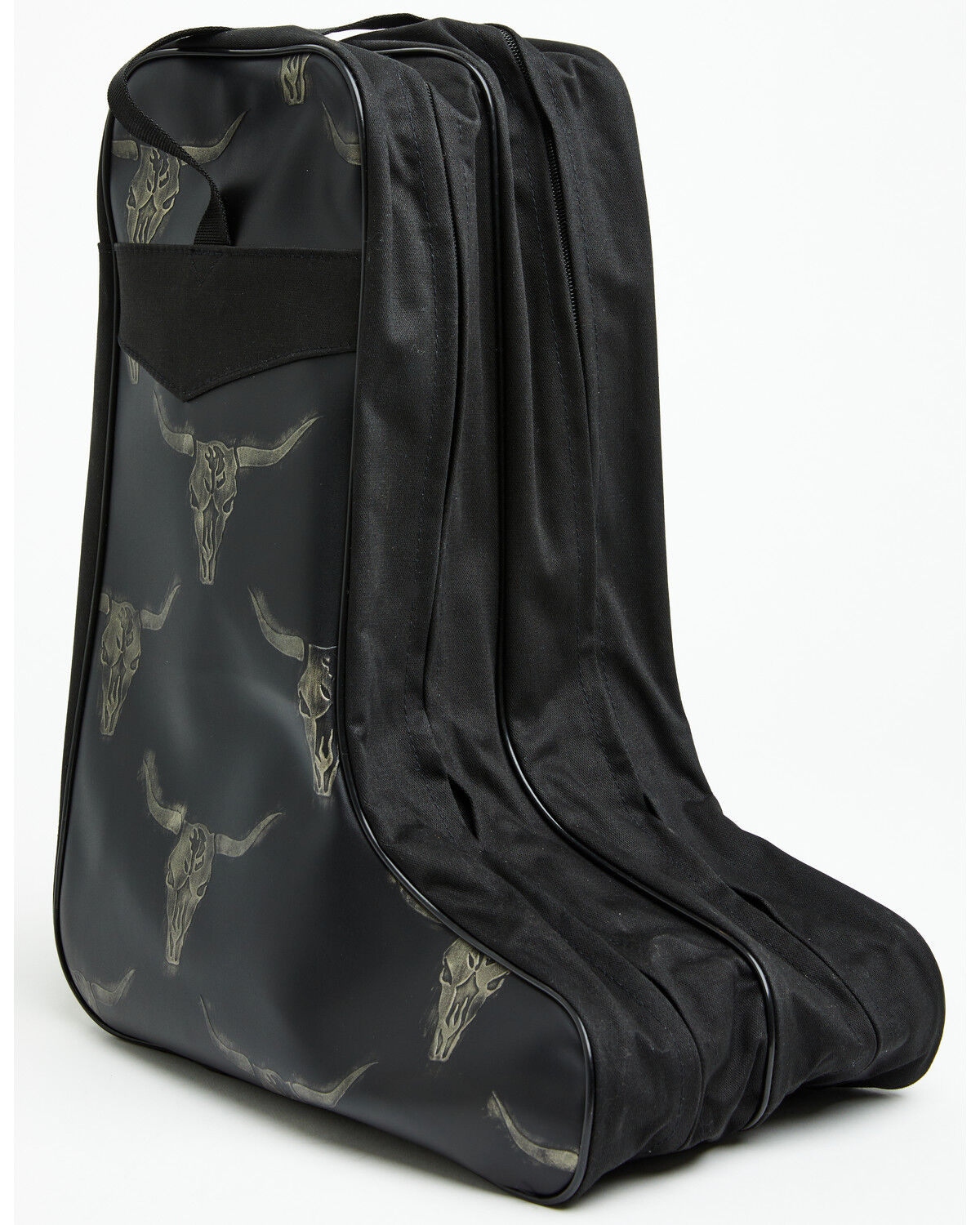 Image #1 - Boot Barn Faux Leather Steer Head Boot Bag, Black, hi-res