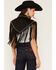 Image #4 - Saints & Hearts Women's Faux Suede Studded Fringe Capelet, Black, hi-res