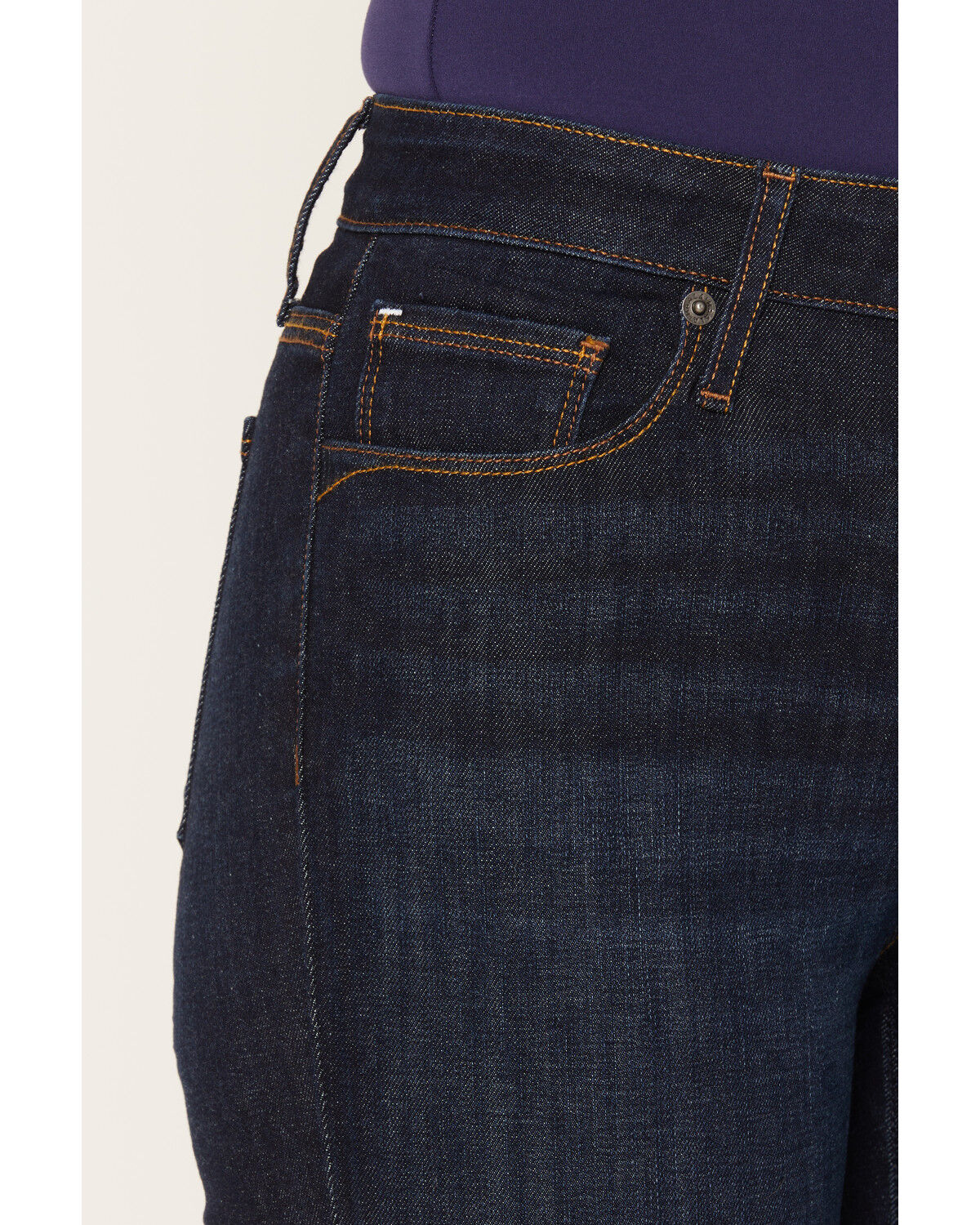 Image #2 - Haala Women's Deep Ocean Dark Wash Bella Trouser Flare Stretch Denim Jeans, Dark Wash, hi-res