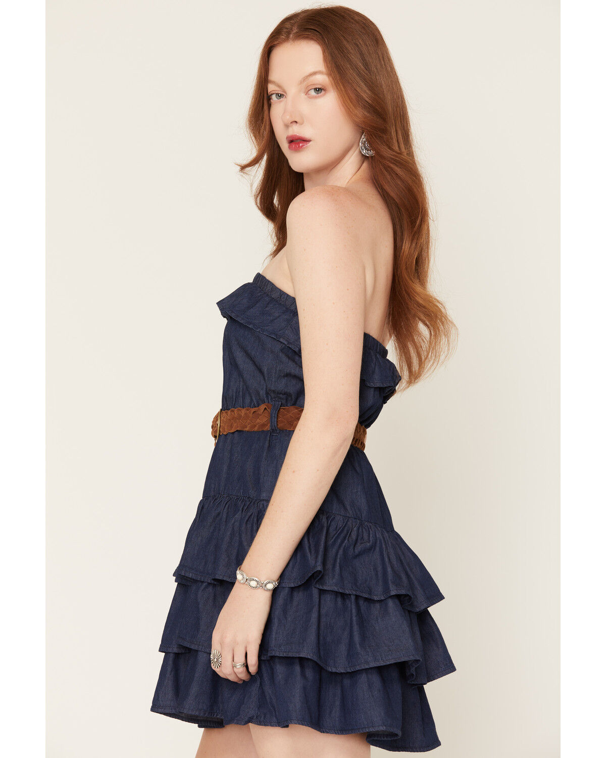 Image #2 - Boom Boom Jeans Women's Strapless Denim Mini Dress, Dark Wash, hi-res