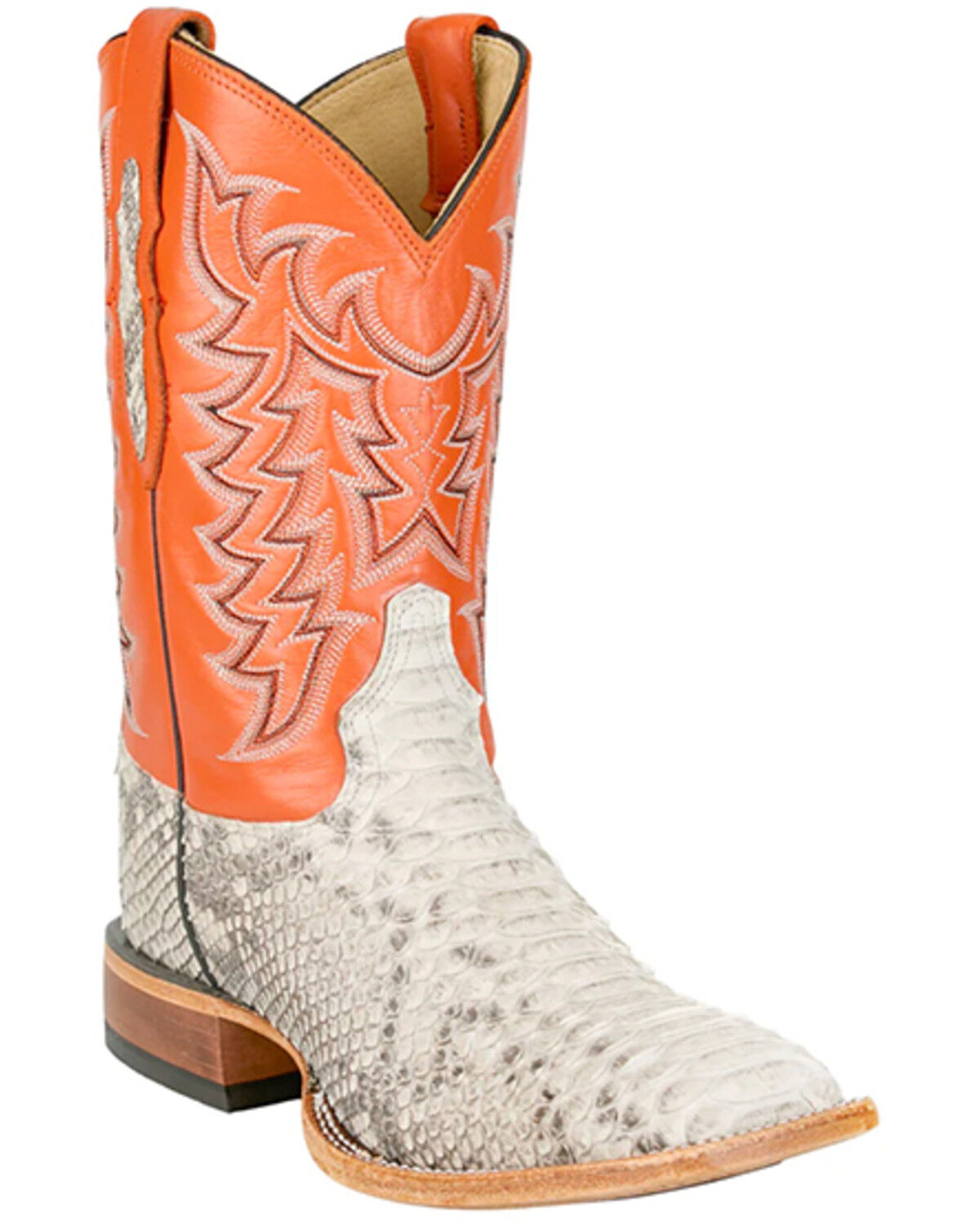 Tony Lama Men's Heritage Exotic Python Western Boots - Broad Square Toe, Natural, hi-res