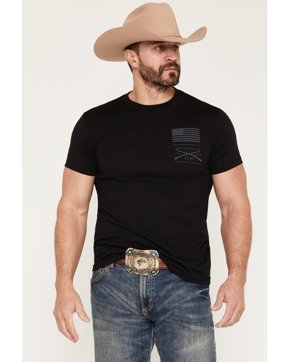 Image #2 - Grunt Style Men's Strength Through Suffering Short Sleeve Graphic T-Shirt, Black, hi-res