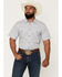 Image #1 - Gibson Trading Co Men's Vibe Check Geo Print Short Sleeve Snap Western Shirt, White, hi-res