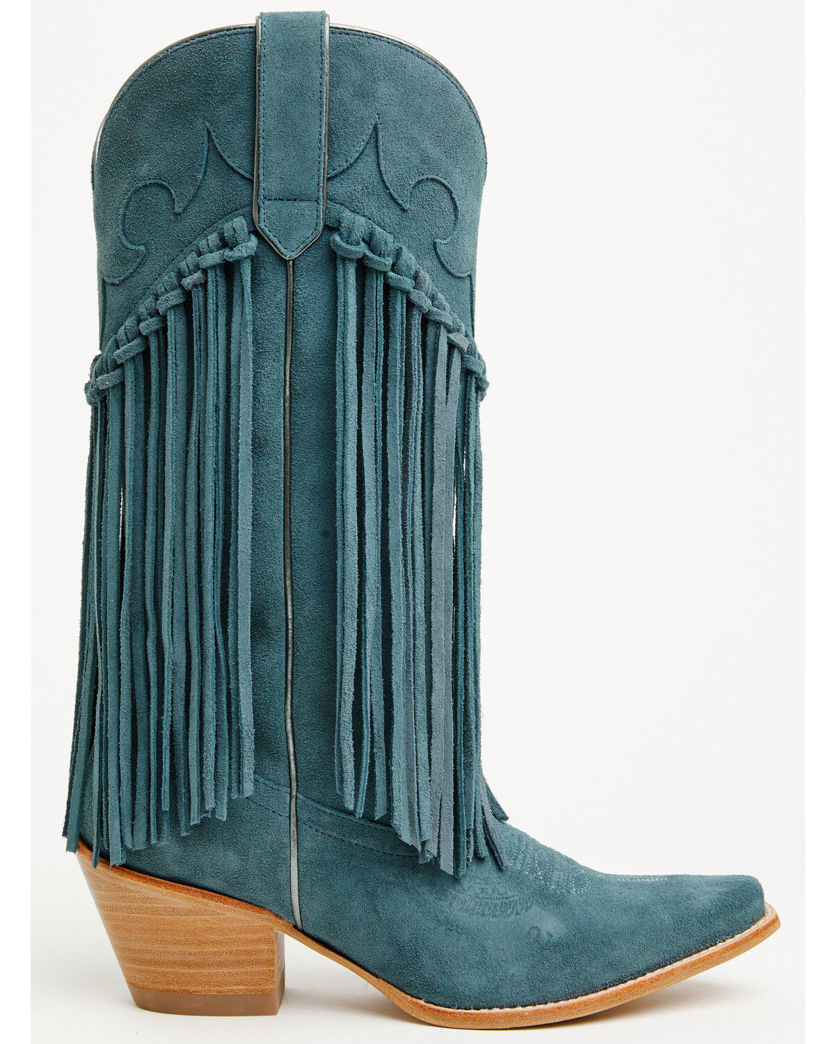 Image #2 - Idyllwind Women's Sterling Suede Fringe Western Boots - Snip Toe, Blue, hi-res