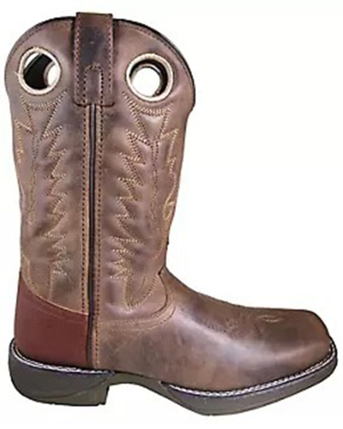 Image #1 - Smoky Mountain Men's Benton Performance Western Boots - Broad Square Toe, Distressed Brown, hi-res