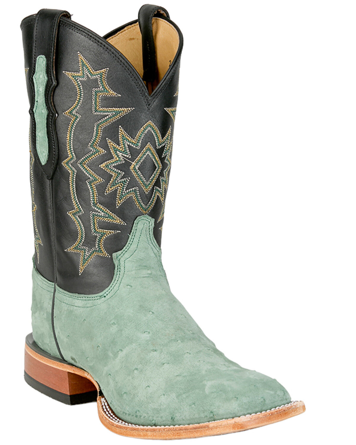 Image #1 - Tony Lama Men's Exotic Full Quill Ostrich Carlos Western Boots - Broad Square Toe, Green, hi-res