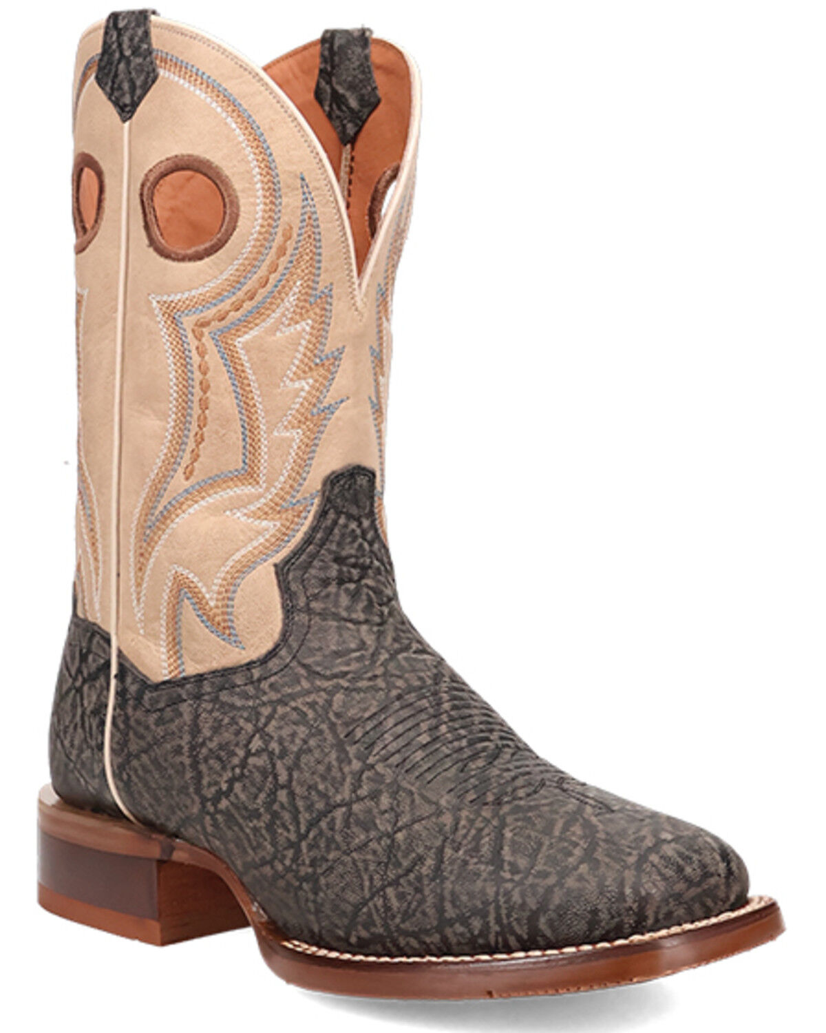 Image #1 - Dan Post Men's Elephant Print Performance Western Boots - Broad Square Toe, Black, hi-res