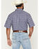 Image #4 - Ariat Men's Bill Medallion Print Short Sleeve Button-Down Western Shirt - Tall, Blue, hi-res