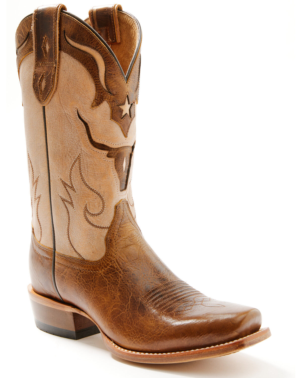 Image #1 - Moonshine Spirit&reg; Men's Showtime Inlay Western Boots - Square Toe, Tan, hi-res