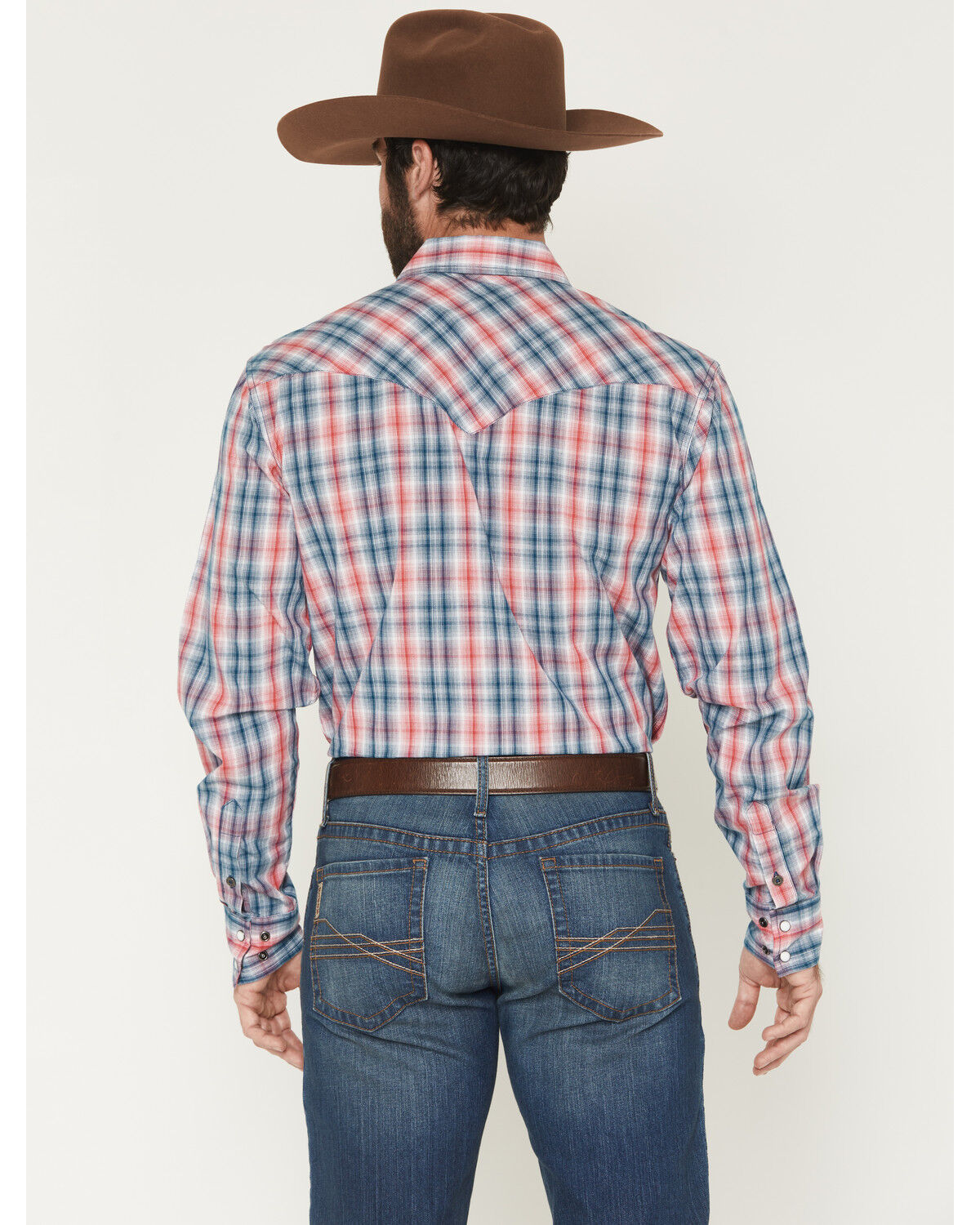 Image #4 - Cinch Men's Plaid Print Modern Fit Long Sleeve Snap Western Shirt, Multi, hi-res