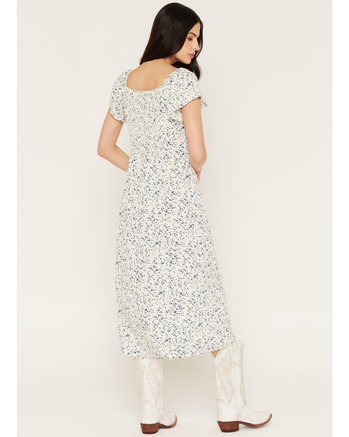 Image #4 - Idyllwind Women's Bethany Floral Print Short Sleeve Midi Dress, Cream, hi-res