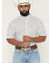 Image #1 - Ariat Men's Seton Geo Print Short Sleeve Button-Down Western Shirt, White, hi-res