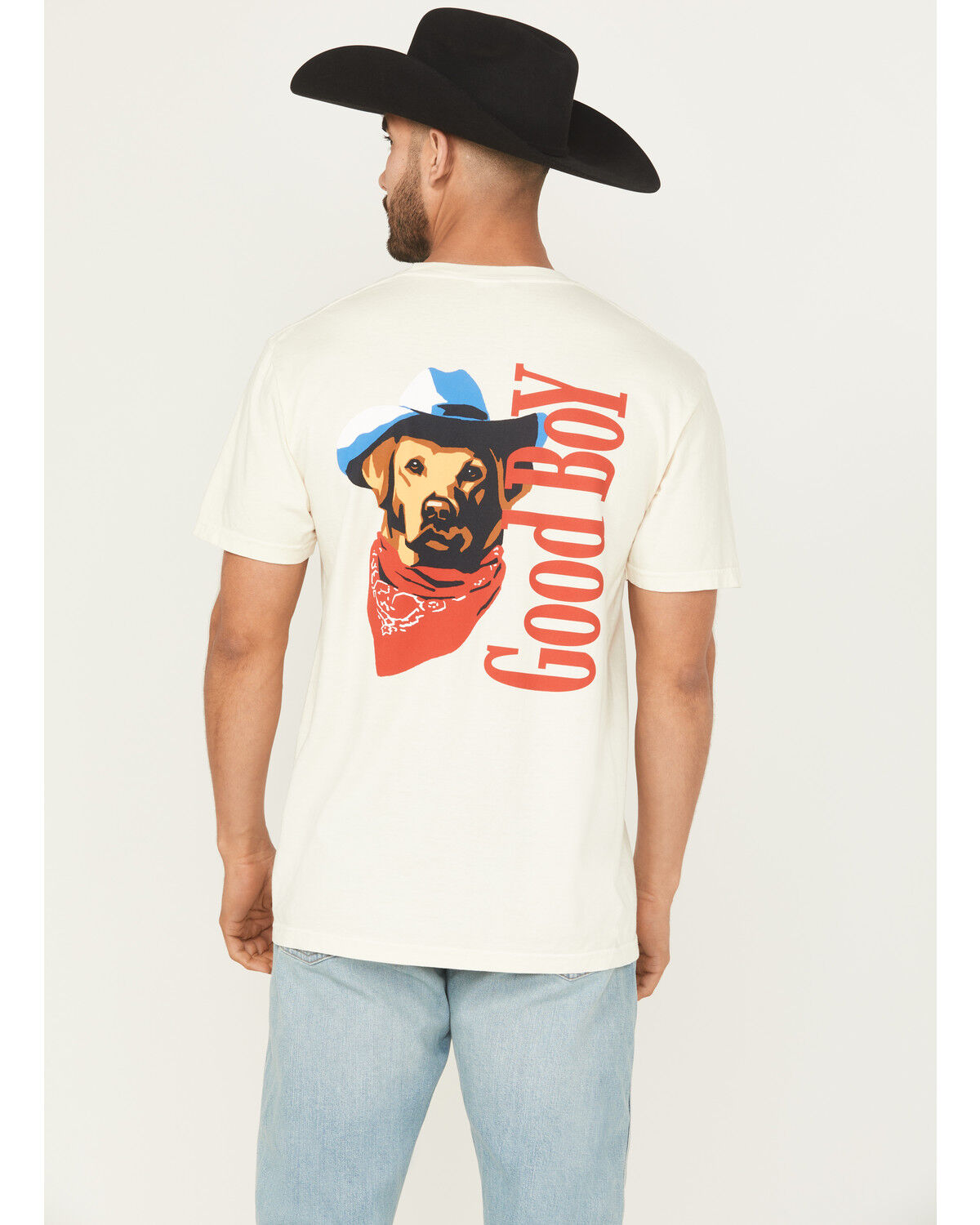 Buckwear Men's Good Boy Cowboy Short Sleeve Graphic T-Shirt, Ivory, hi-res