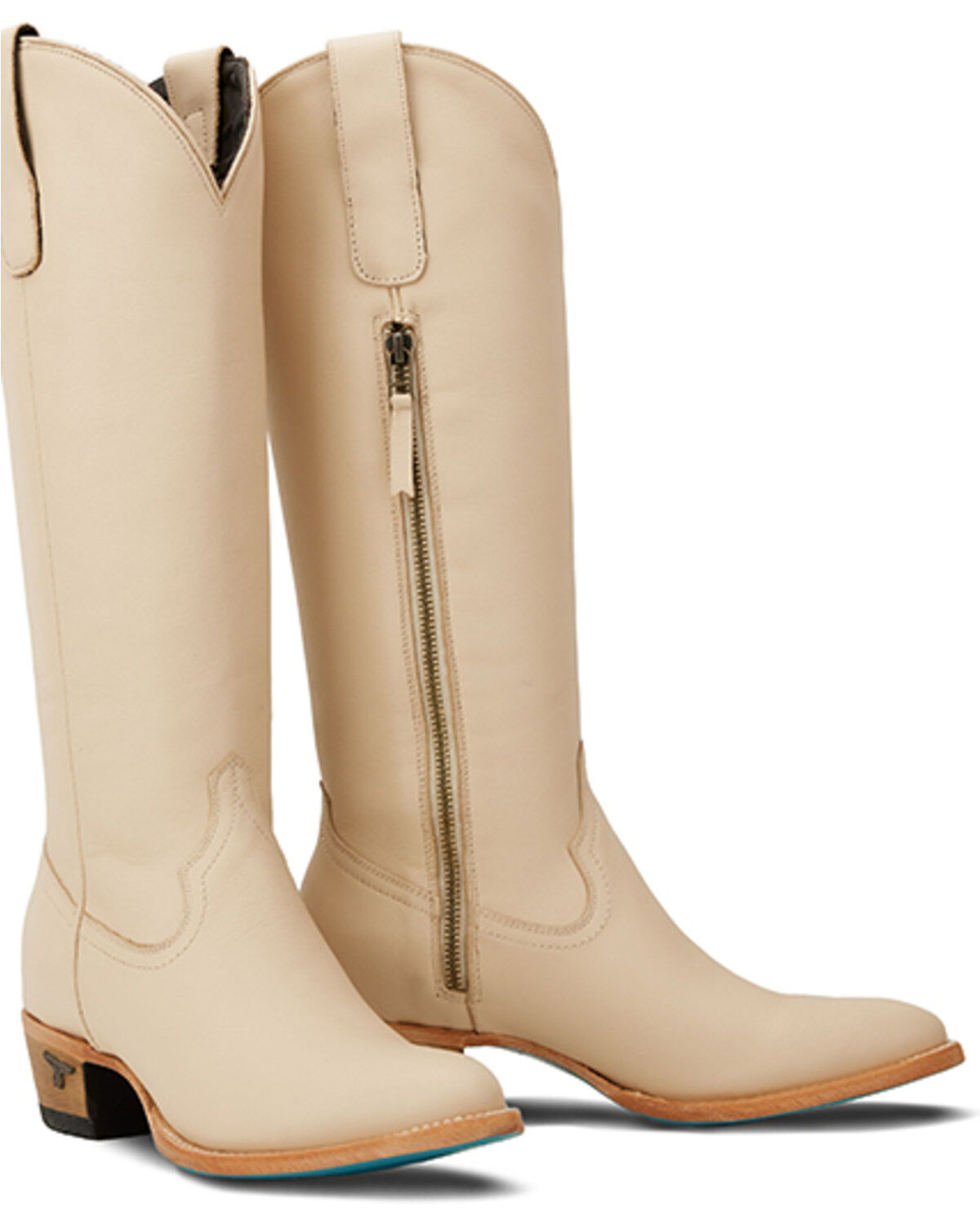 Lane Women's Plain Jane Tall Western Boots - Round Toe, Ivory, hi-res