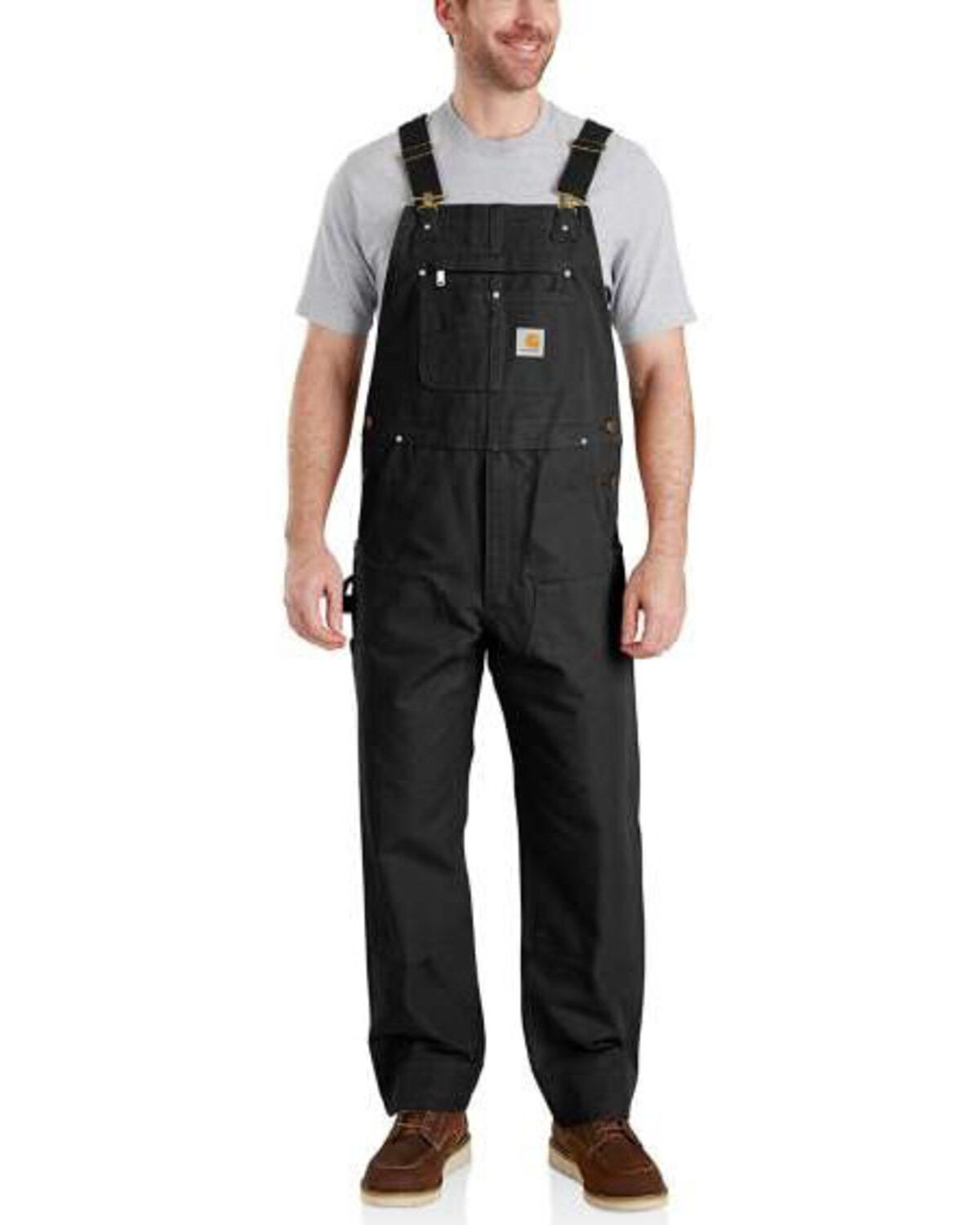 Image #1 - Carhartt Men's Duck Bib Work Overalls - Big, Black, hi-res