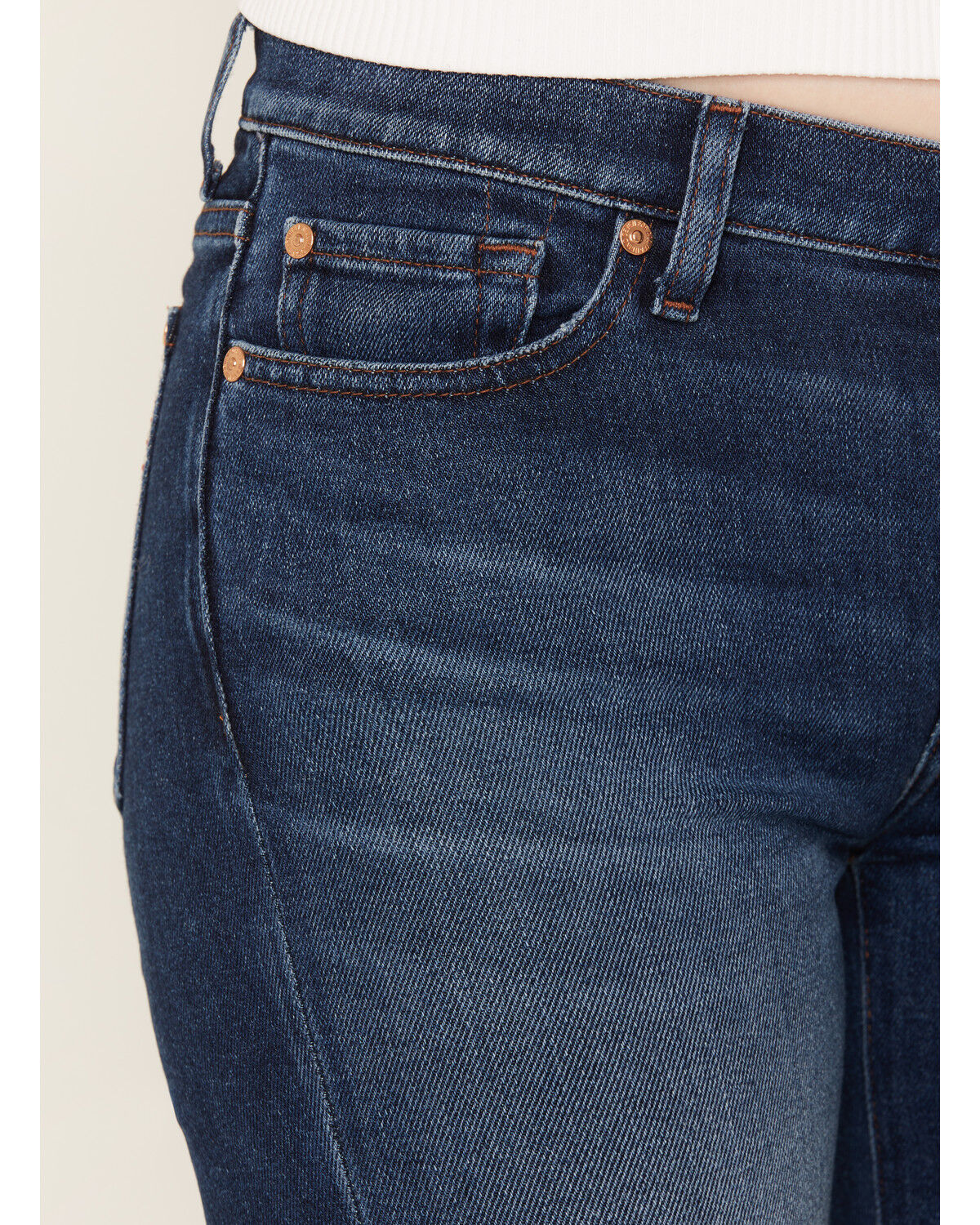Image #4 - 7 For All Mankind Women's Medium Wash Americana Studded Pocket Bootcut Stretch Denim Jeans, Medium Wash, hi-res