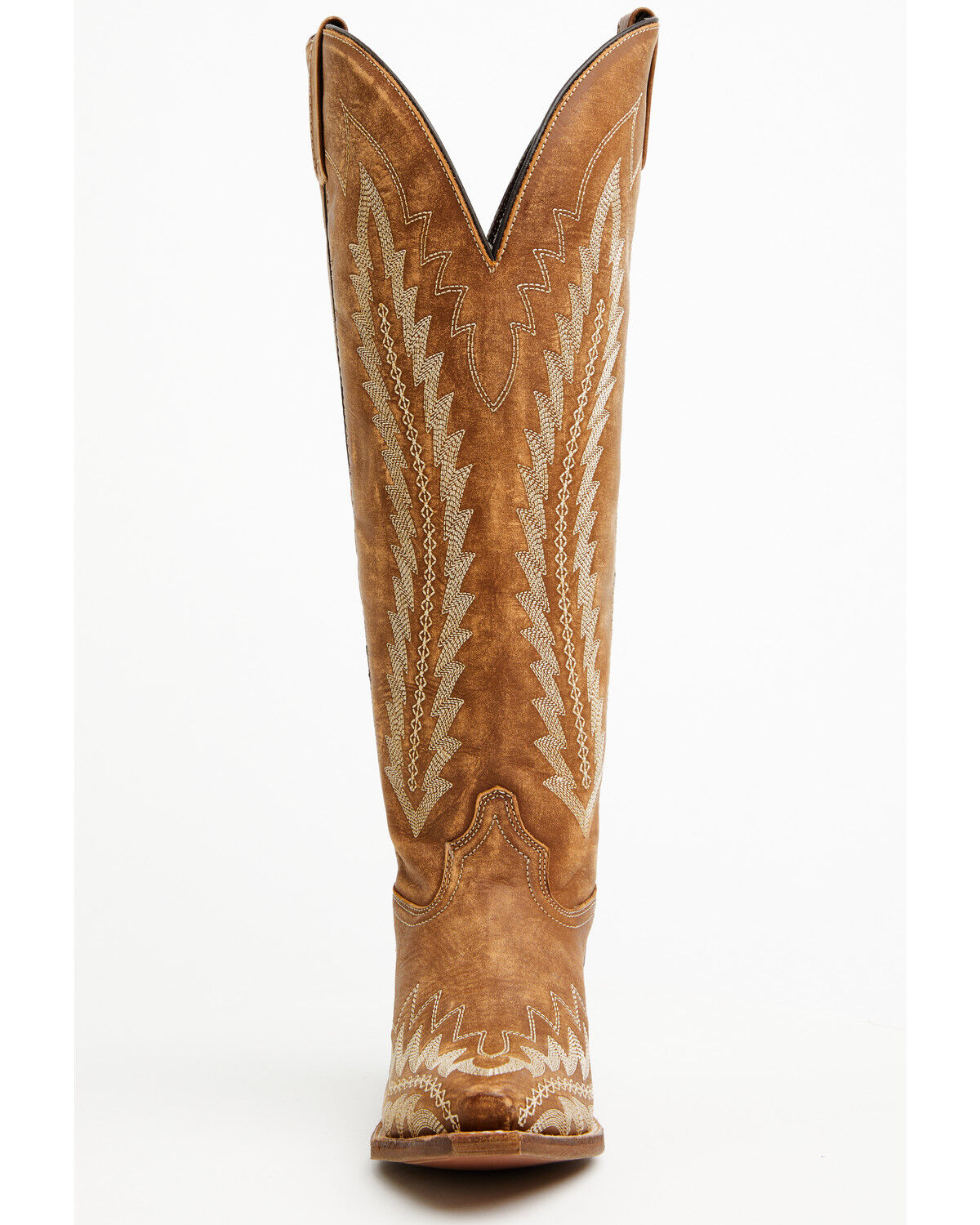 Image #4 - Laredo Women's Roxelle Wide Calf Tall Western Boots - Snip Toe, Honey, hi-res