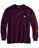 Image #2 - Carhartt Men's FR Force&reg; Loose Fit Lightweight Long Sleeve Pocket Work Shirt, Wine, hi-res