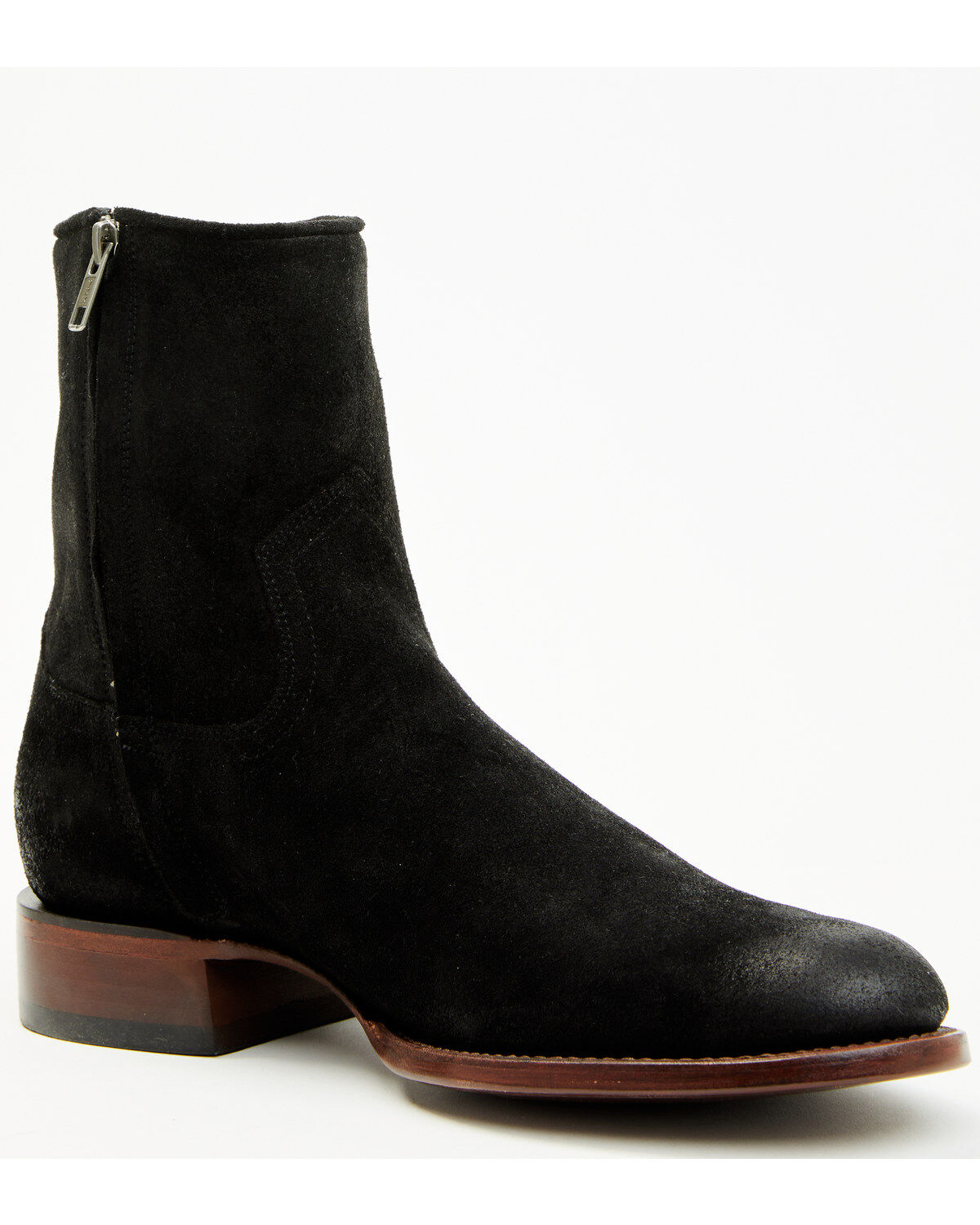Image #1 - Moonshine Spirit&reg; Men's Pancho Roughout Ankle Boots - Round Toe, Black, hi-res