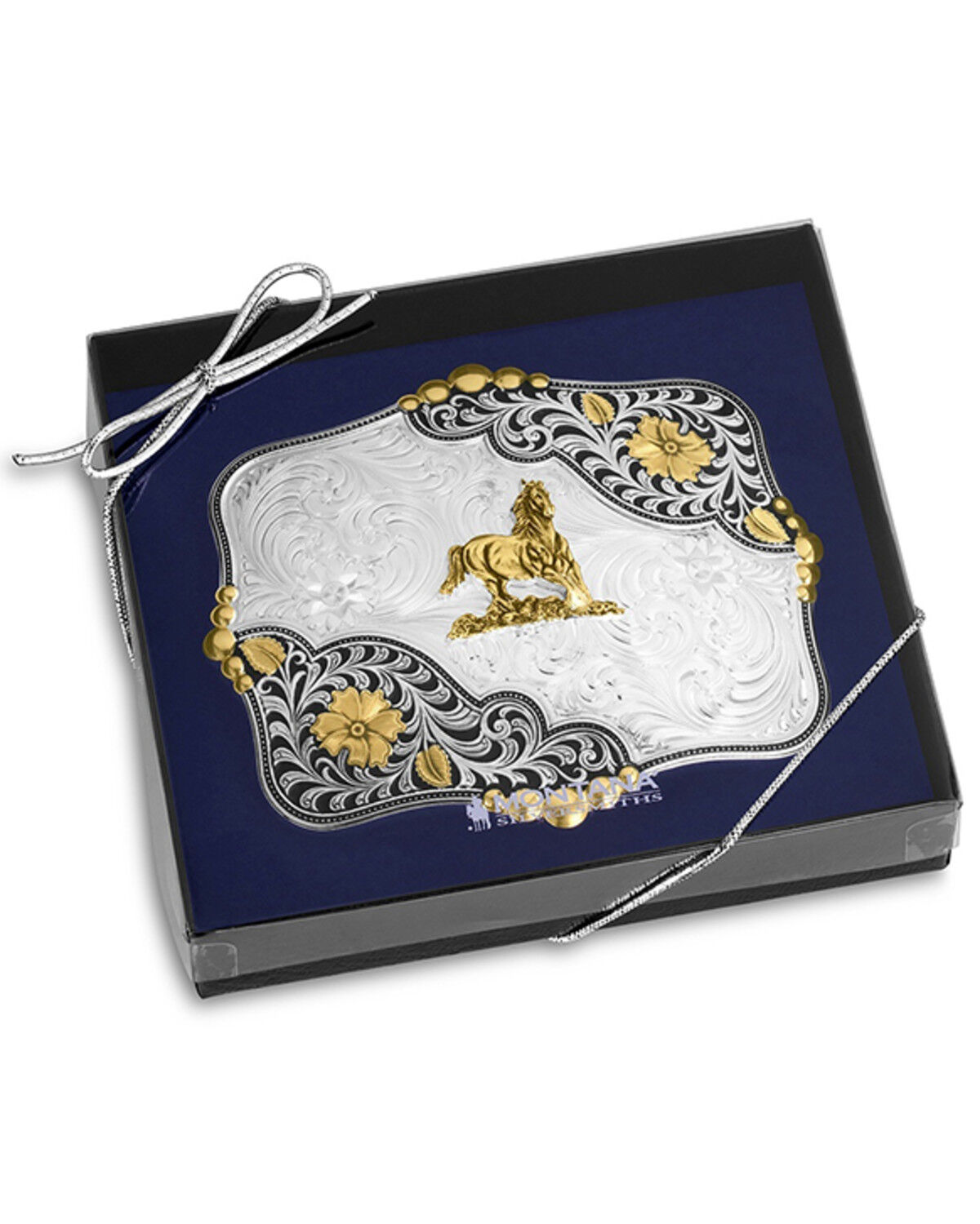 Image #3 - Montana Silversmiths Timberline Buckle with Galloping Horse, Silver, hi-res