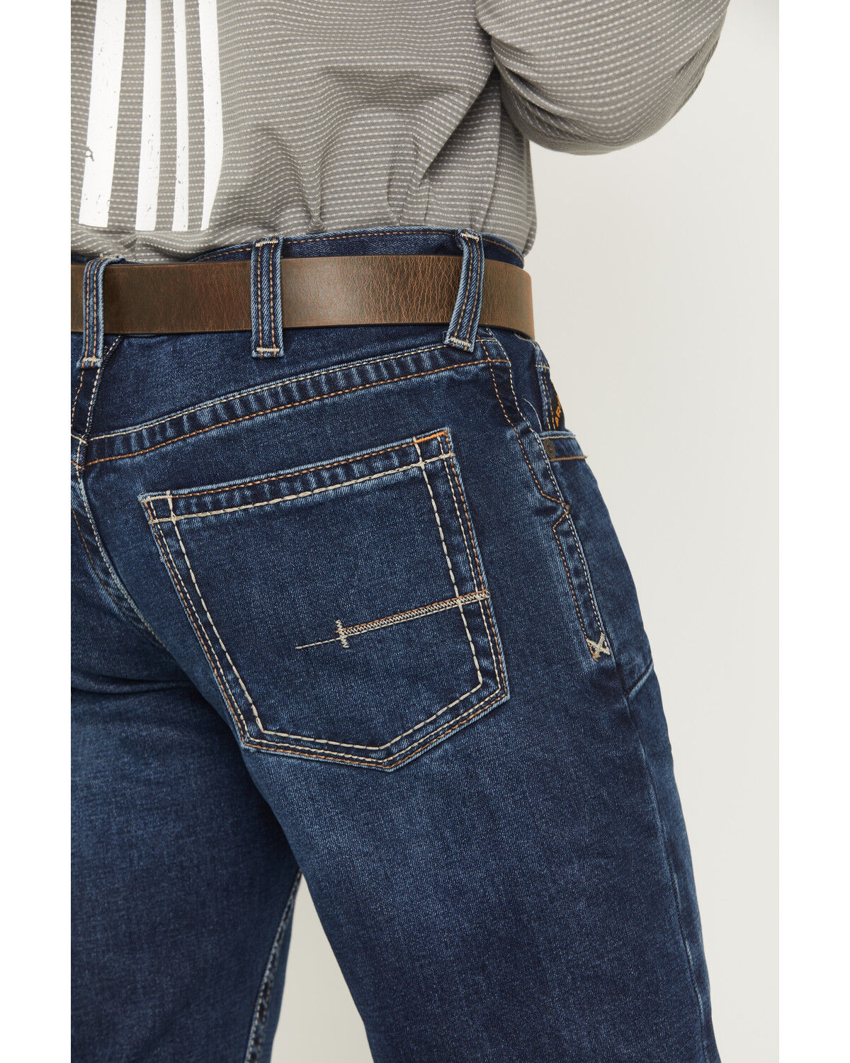 Image #4 - Ariat Men's M4 Rebar Medium Wash Acclimatized Relaxed Bootcut Stretch Denim Jeans, Medium Wash, hi-res