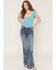 Image #3 - 7 For All Mankind Women's Medium Wash Mid Rise Dojo Wide Jeans, Blue, hi-res