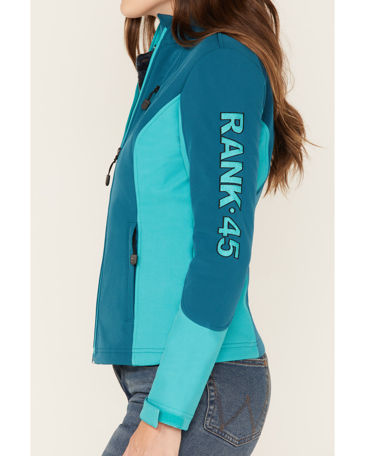 Image #3 - RANK 45&reg; Women's Mabel Performance Softshell Jacket, Steel Blue, hi-res