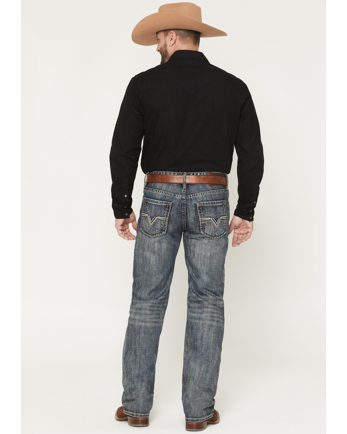 Image #3 - Rock & Roll Denim Men's Double Barrel Medium Wash Relaxed Straight Boot Denim Jeans, Medium Wash, hi-res