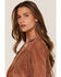 Image #2 - Shyanne Women's Ainsley Embroidered Fringe Faux Suede Blazer, Bark, hi-res