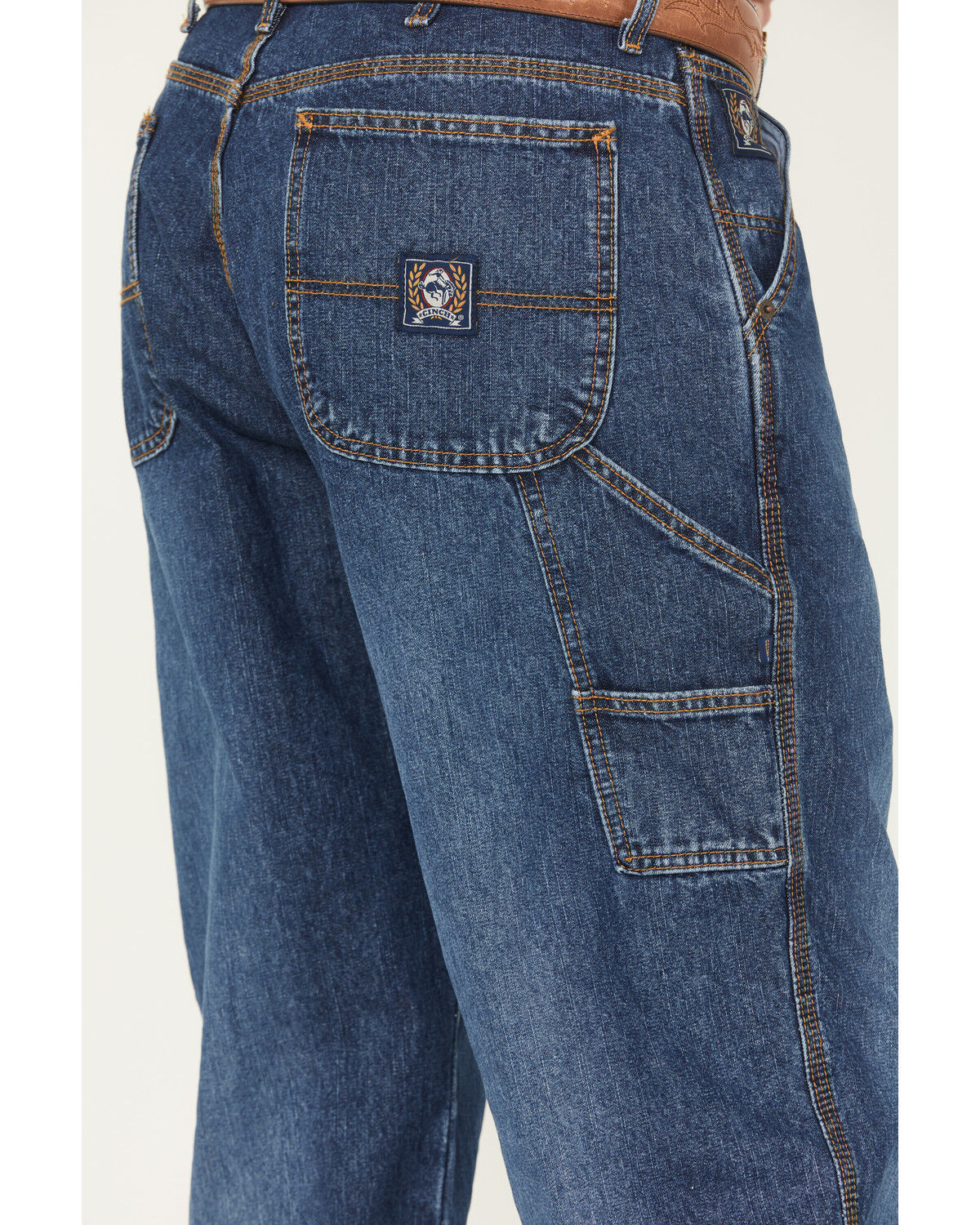 Image #4 - Cinch Men's Blue Label Carpenter Tapered Loose Fit Denim Jeans, Blue, hi-res
