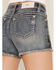 Image #4 - Miss Me Women's Medium Wash Mid Rise Embroidered Horse Stretch Denim Shorts, Medium Wash, hi-res