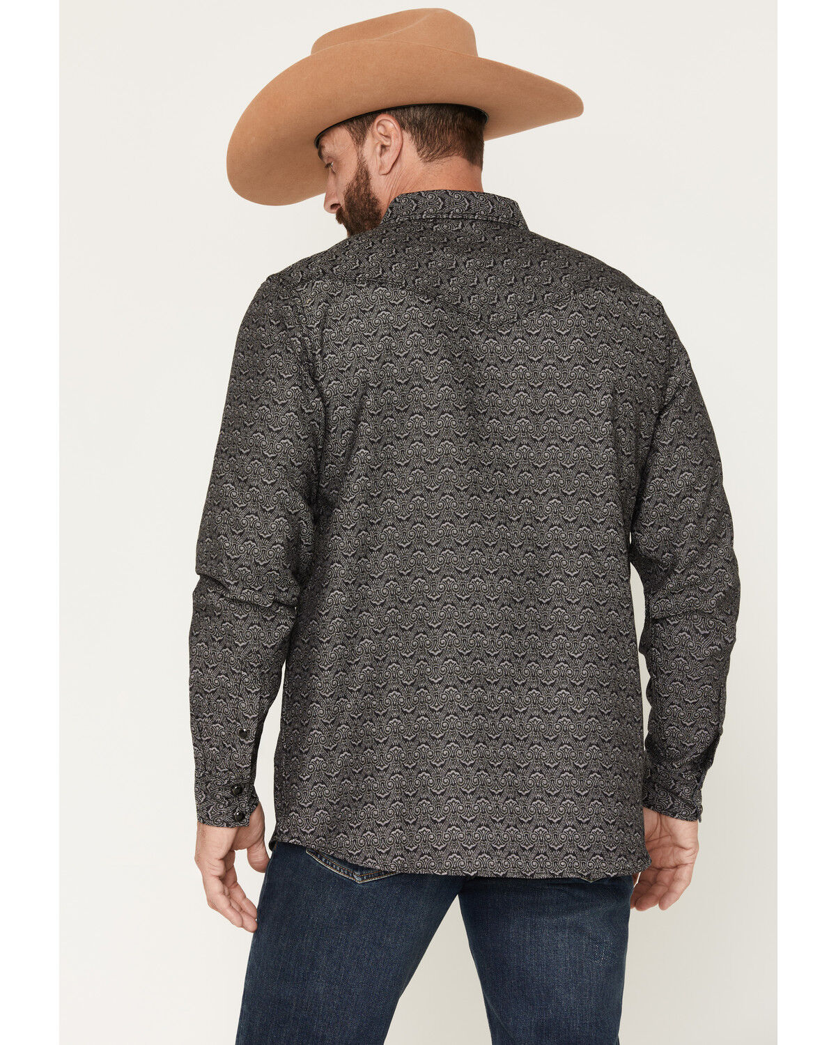 Image #4 - Moonshine Spirit&reg;&nbsp;Men's Renaissance Rodeo Medallion Print Long Sleeve Snap Western Shirt, Charcoal, hi-res