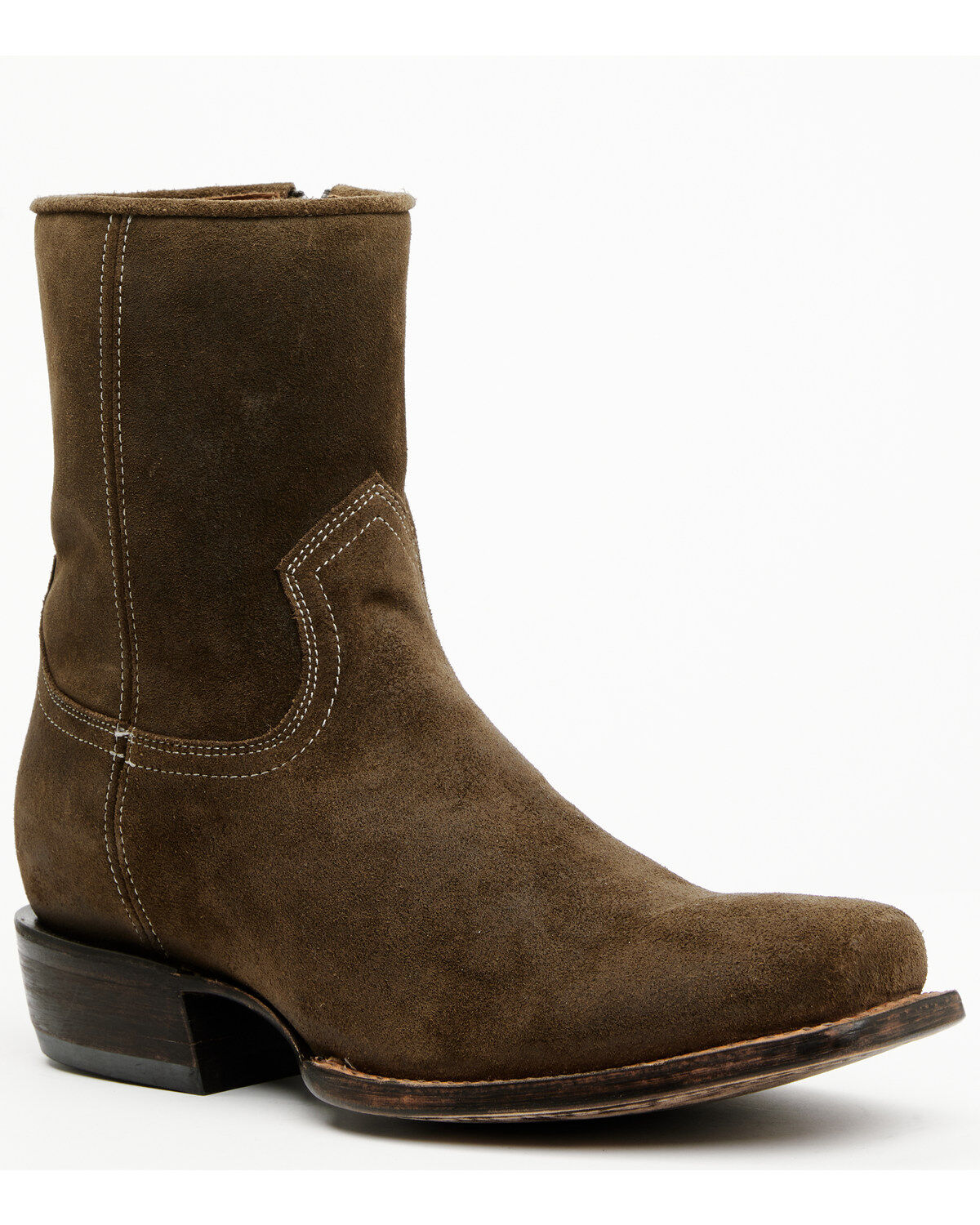 Image #1 - Moonshine Spirit&reg; Men's Pancho 8" Roughout Western Boots - Square Toe, Dark Brown, hi-res