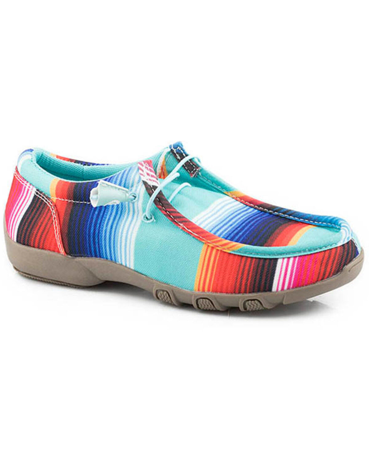 Roper Women's Chillin' Serape Striped Print Casual Shoes - Moc Toe, Blue, hi-res