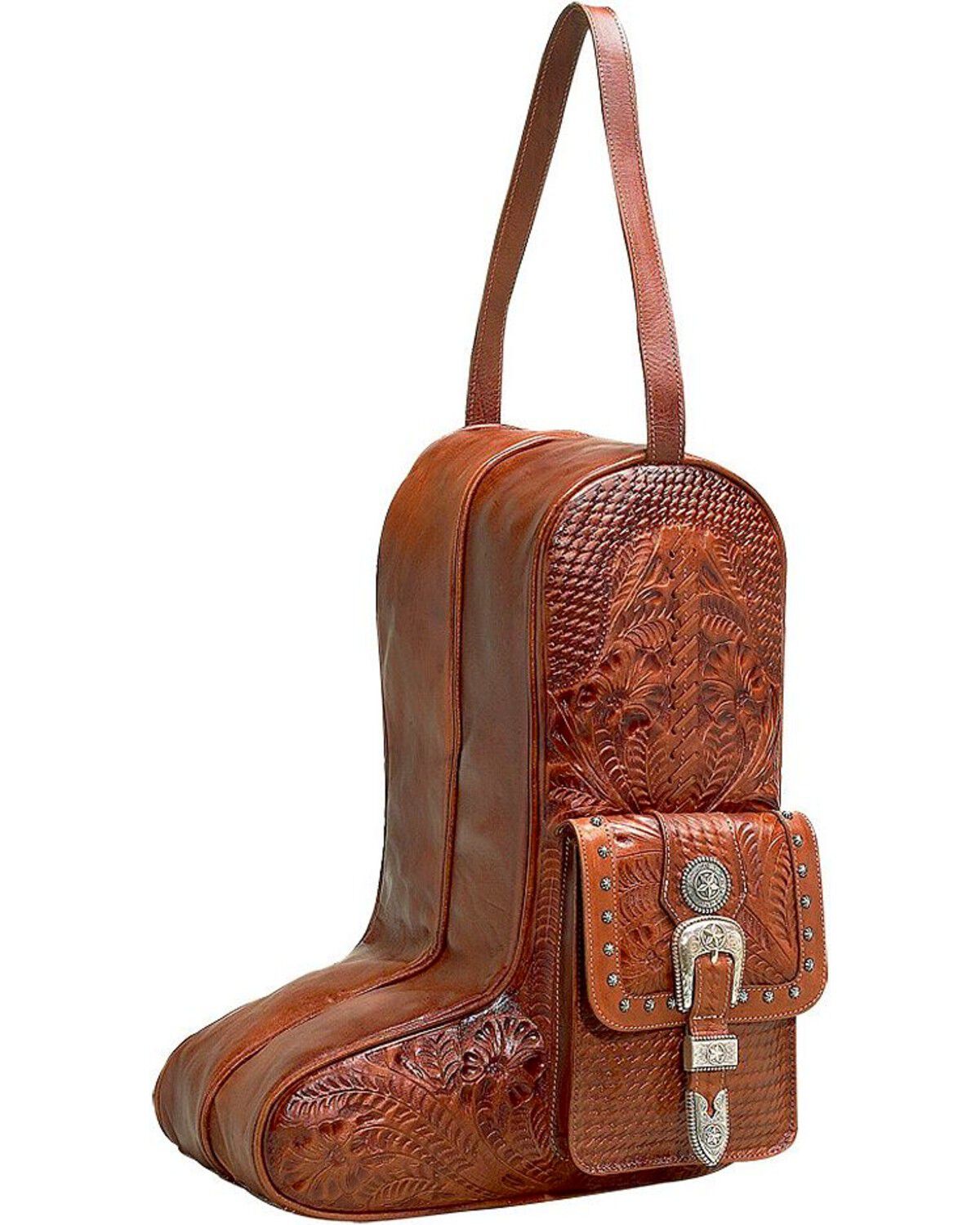 Image #1 - American West Zip-Around Antique Tan Leather Boot Bag, Antique Tan, hi-res