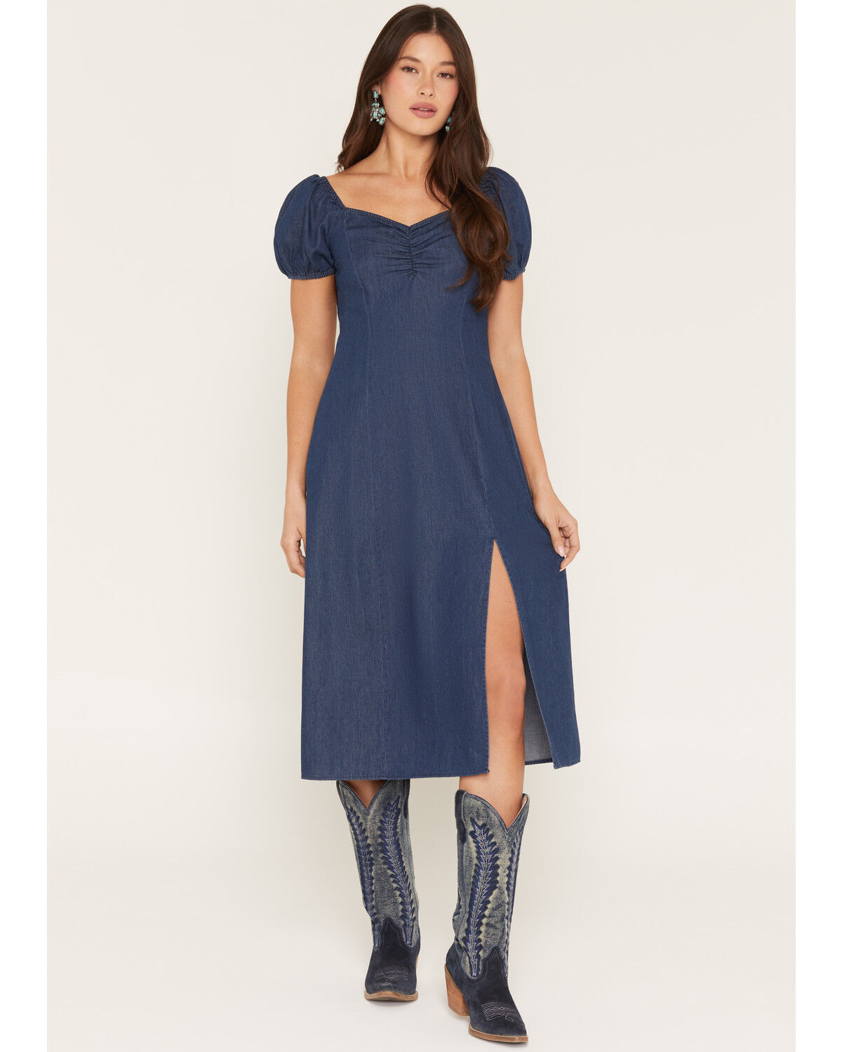 Image #1 - Idyllwind Women's Elizabeth Denim Midi Dress, Dark Wash, hi-res