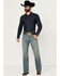 Image #1 - Cody James Men's Bozeman Wash Duke Relaxed Bootcut Stretch Denim Jeans, , hi-res