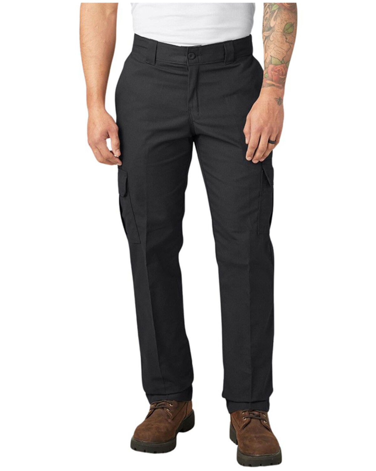 Image #1 - Dickies Men's Mechanical Straight Regular Fit Stretch Cargo Pants, Black, hi-res