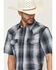 Image #2 - Cody James Men's Weed Wacker Plaid Print Short Sleeve Snap Western Shirt - Big, Blue, hi-res