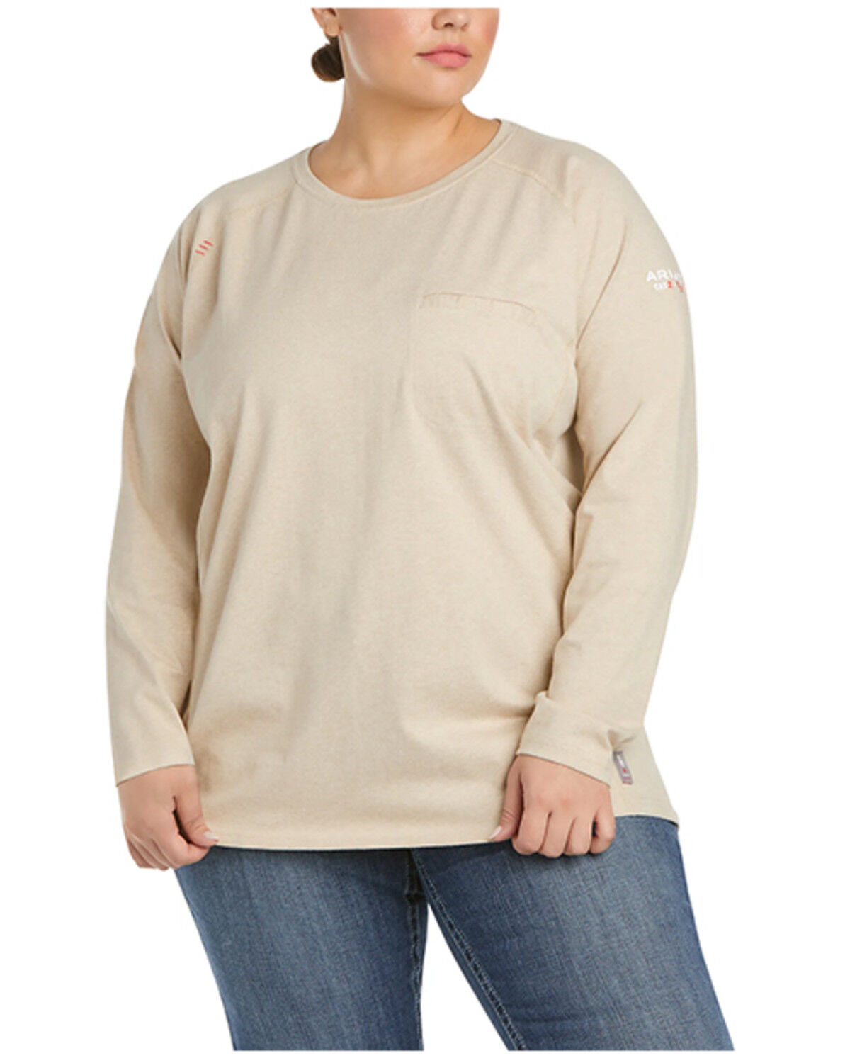Image #1 - Ariat Women's FR Air Crew Long Sleeve Work Tee - Plus, , hi-res