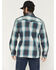 Image #4 - Carhartt Men's FR Montana Plaid Print Relaxed Fit Midweight Twill Long Sleeve Snap Work Shirt, Navy, hi-res