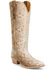 Image #1 - Tony Lama Women's Black Label Exotic Python Tall Western Boots - Snip Toe, Tan, hi-res
