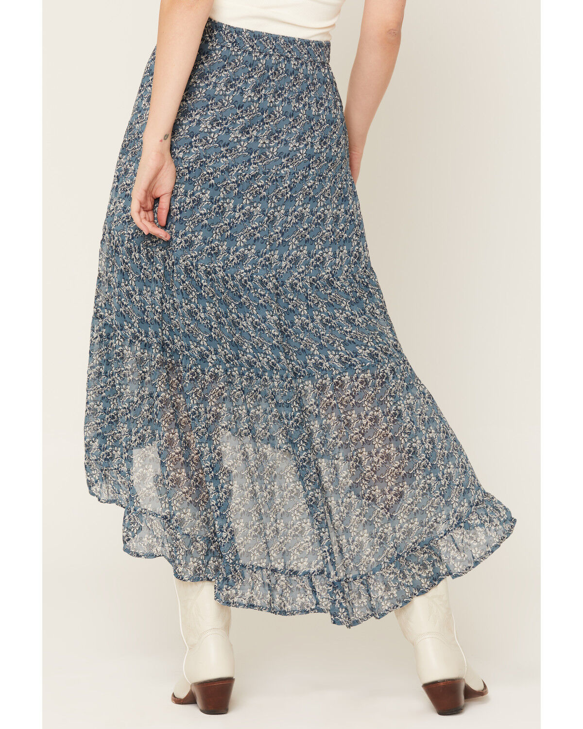 Image #4 - Idyllwind Women's Azalea Floral Print Tiered High-Low Dress, Light Blue, hi-res