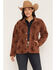 Image #1 - Shyanne Women's Carla Horse Print Sherpa Snap Jacket, Brown, hi-res